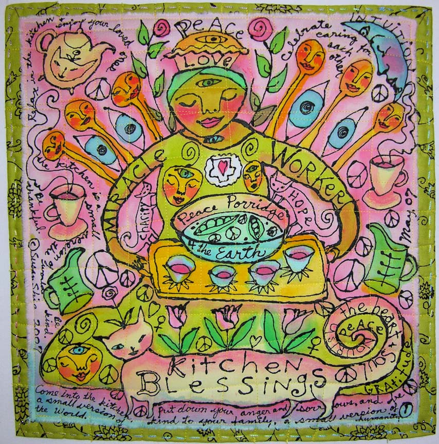 Kitchen Blessings quilt for SAQA auction. ©Susan Shie 2007.
